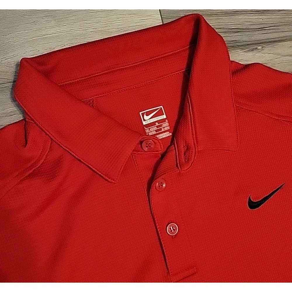 Nike Performance Polo Shirt Mens Large Red Athletic Golf‎ Short Sleeve